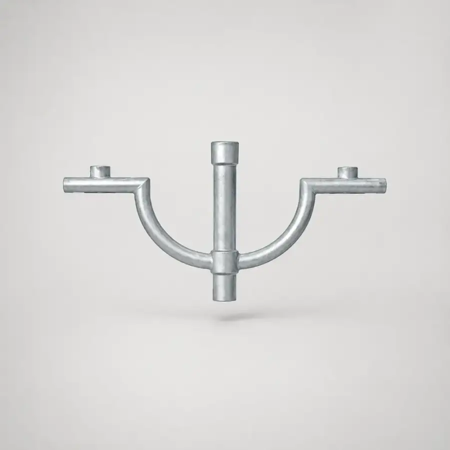 ذراع عمود إنارة ثنائي، طول 750، عرض 400 مم — WSN-PL-0966